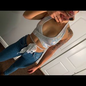 #iheartraves super cute metallic crop top